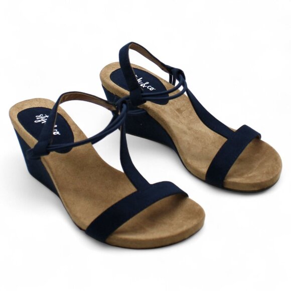 Style & Co. Womens Mulan Faux Suede Wedge Sandals - Picture 1 of 8